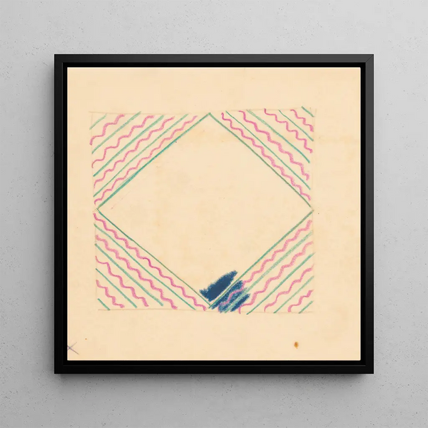 Croquis divers pour dessus de table en marqueterie avec motif en zigzag - Winold Reiss