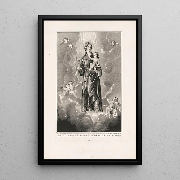 Saint Antoine de Padoue - Currier & Ives — indrammet kunstværk på væggen