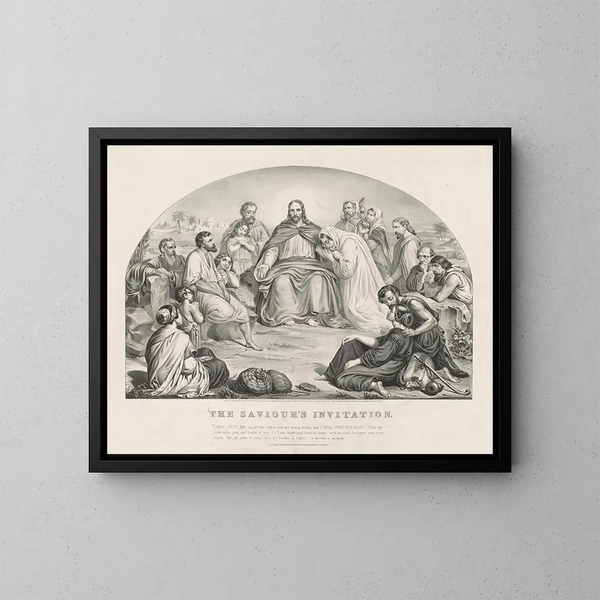 L'invitation du Sauveur - Currier & Ives — indrammet kunstværk på væggen
