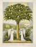 L'Arbre de vie på hver side af floden var livets træ, der bar tolv slags frugter - Currier Ives — visning af kunstværket