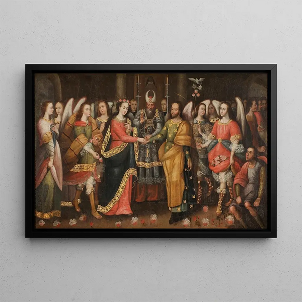 Le Mariage de la Vierge - Ecole de Cusco — indrammet kunstværk på væggen