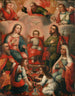 La famille de l'Enfant Jésus avec l'âme emprisonnée de l'Amour Divin - École de Cusco — visning af kunstværket