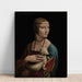 Reproduktion af maleriet Leonardo da Vinci Kunsttryk af maleri Dame à l'hermine - Portræt af Cecilia Gallerani - Leonardo da Vinci
