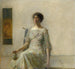 Dame med en Maske - Thomas Wilmer Dewing — visning af kunstværket