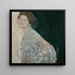 Dame i hvid - Gustav Klimt — indrammet kunstværk på væggen