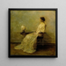 Dame i hvid nr. 2 - Thomas Wilmer Dewing — indrammet kunstværk på væggen