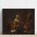 Reproduktion af maleriet Daniel og Cyrus foran idol Bel - Rembrandt van Rijn