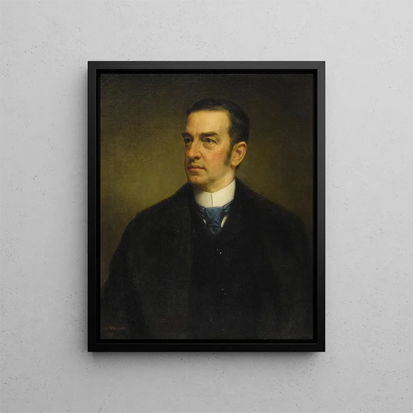 Portrait af Cornelius Vanderbilt II - Daniel Huntington — indrammet kunstværk på væggen