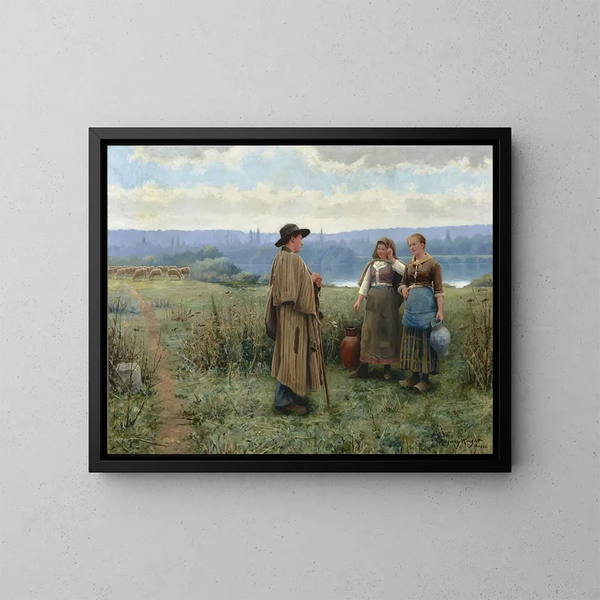 Et øjebliks dovenskab - Daniel Ridgway Knight — indrammet kunstværk på væggen