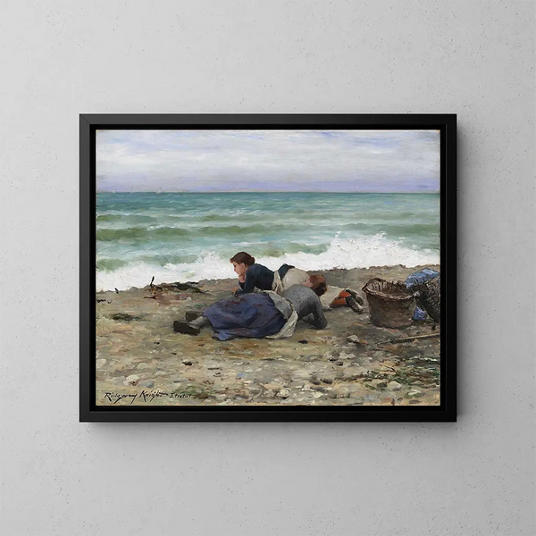 Marée haute à Étretat - Daniel Ridgway Knight — indrammet kunstværk på væggen