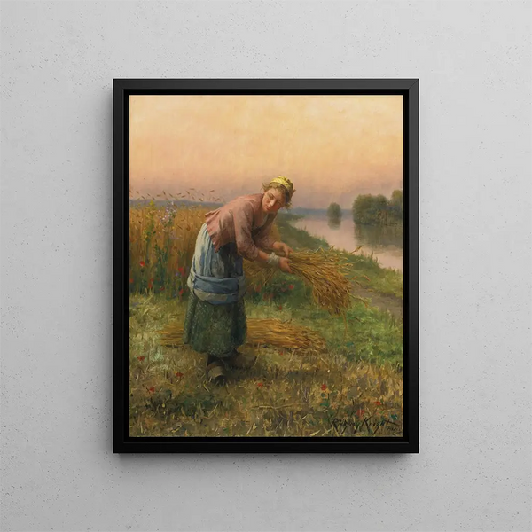 Le Glaneur - Daniel Ridgway Knight — indrammet kunstværk på væggen