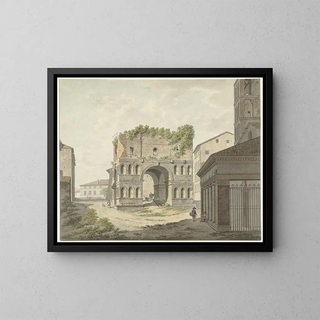 L'arc de Janus quadrifons og en del af S Giorgio in Velabro i Rom - Daniël Dupré | Reproduction — indrammet kunstværk på væggen