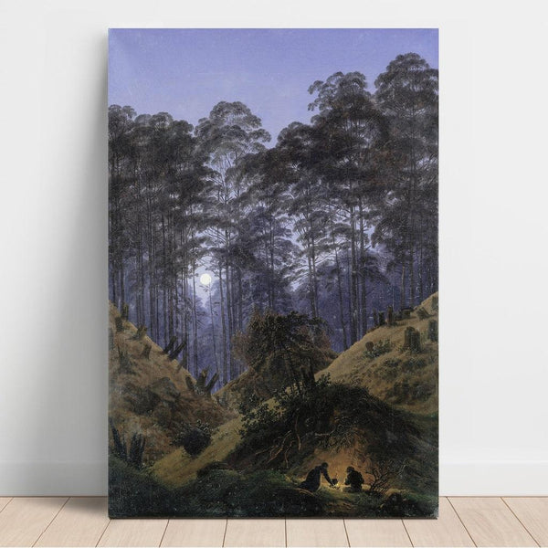 Reproduktion af maleriet I skoven ved måneskin - Caspar David Friedrich