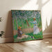 i Giverny-skoven: Blanche Hoschede ved sit staffeli med Suzanne Hoschede, der læser - Claude Monet