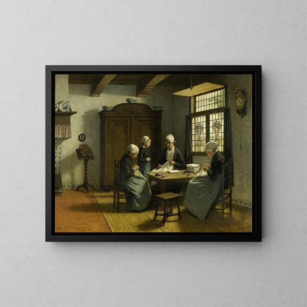 i børnehjemmet i Katwijk-Binnen - David Adolph Constant Artz — indrammet kunstværk på væggen