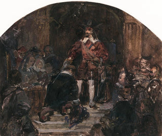 David Bles - Gerard II ter Borch knighted by king Philip IV.webp
