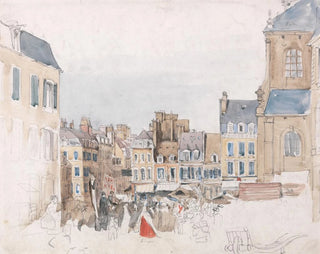 Et fransk marked - David Cox — visning af kunstværket