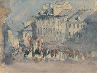 En religiøs procession - David Cox — visning af kunstværket