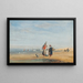Calais-stranden med rejesfiskere og en hund - David Cox — indrammet kunstværk på væggen
