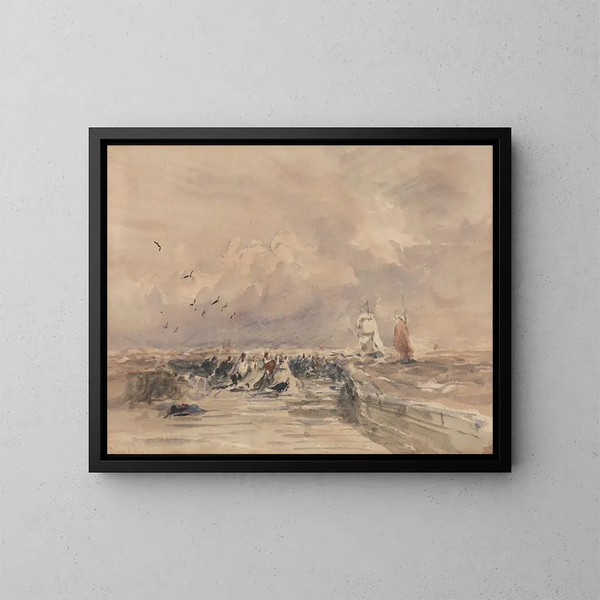 Le port de Dieppe, vent frais - David Cox — indrammet kunstværk på væggen