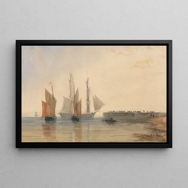 Entrée du port de Calais - David Cox — indrammet kunstværk på væggen