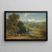 Landskab med fjernudsigt over Bolton-klosteret, Yorkshire og Wharfe-floden - David Cox — indrammet kunstværk på væggen