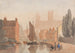 Lincoln Domkirke set fra Brayford Pool - David Cox — visning af kunstværket