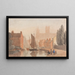 Lincoln Domkirke set fra Brayford Pool - David Cox — indrammet kunstværk på væggen