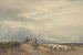 Cavaliers med får nær en bugt - David Cox — visning af kunstværket