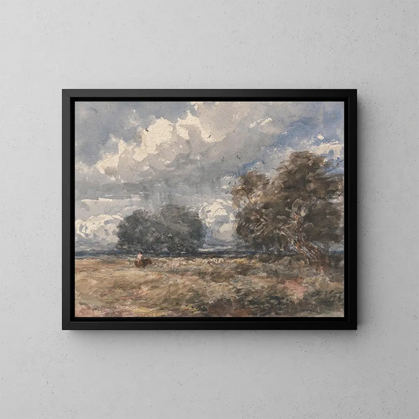 Gardant le troupeau par jour venteux - David Cox — indrammet kunstværk på væggen