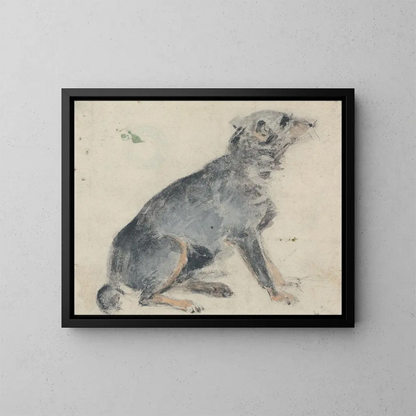 Studie af en hund - David Cox — indrammet kunstværk på væggen