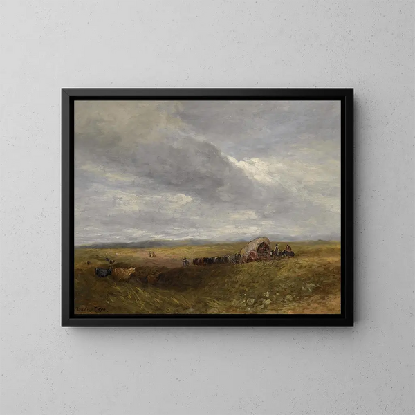 Voyageurs dans un paysage - David Cox — indrammet kunstværk på væggen