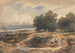 Landskabsmaleri med mænd, der sigter sand - David Cox Jnr — visning af kunstværket