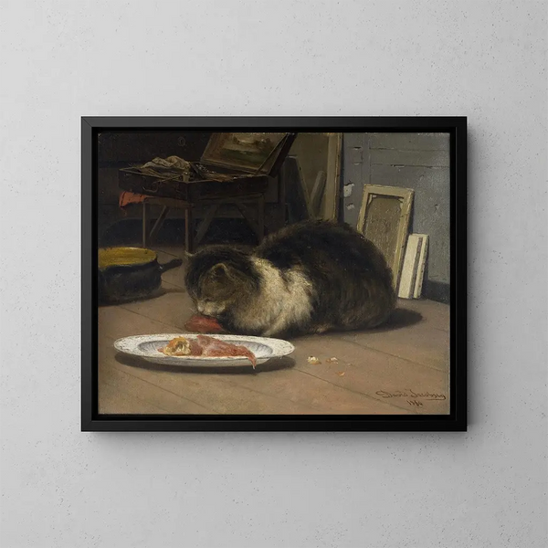 Le chat dans l'atelier - David Jacobsen — indrammet kunstværk på væggen