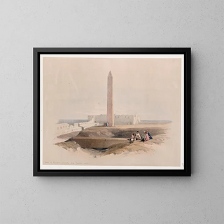 Obelisk af Alexandria, almindeligvis kaldet Cleopatra's nål - David Roberts — indrammet kunstværk på væggen