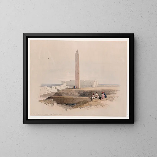 Obelisk af Alexandria, almindeligvis kaldet Cleopatra's nål - David Roberts — indrammet kunstværk på væggen