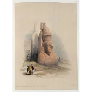 David Roberts - One of two colossal statues of Rameses sic II Entrance to the Temple at Luxor.webp