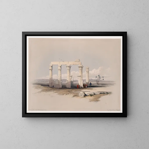 Vestiges du temple de Medamout à Thèbes - David Roberts | Reproduction — indrammet kunstværk på væggen