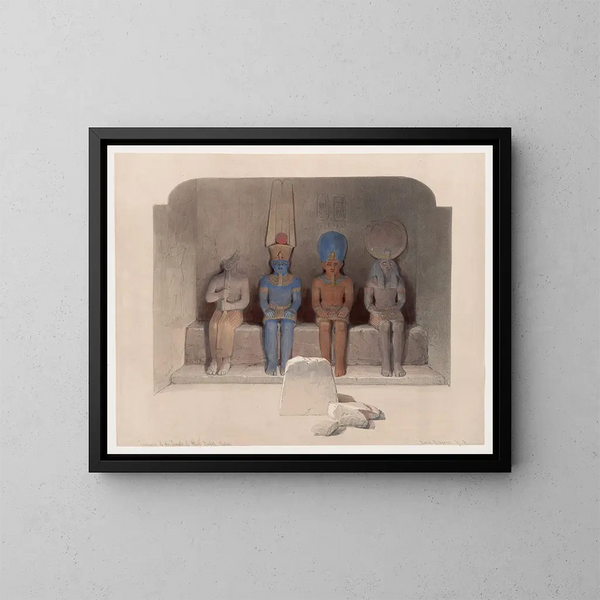 Abou Simbel-templet i Nubia - David Roberts — indrammet kunstværk på væggen