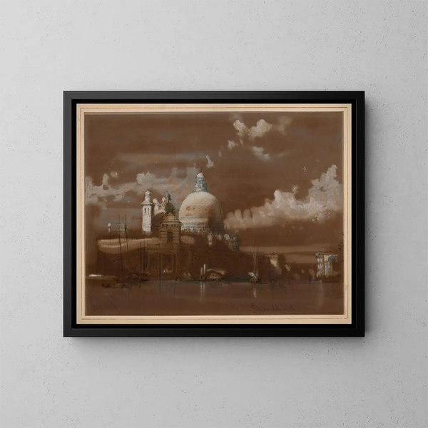 Basilika Santa Maria della Salute i Venedig - David Roberts — indrammet kunstværk på væggen