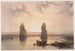 Statues de Memnon à Thèbes pendant l'inondation - David Roberts — visning af kunstværket