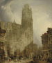den vestlige facade af Rouen Domkirke - David Roberts — visning af kunstværket