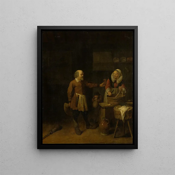 David Ryckaert III - A Butcher Offering a Woman a Glass of Beer.webp