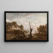 David Teniers den Ældres maleri af hyrder og deres flokke i et landskab — indrammet kunstværk på væggen