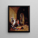 En vagtstue - David Teniers den Yngre — indrammet kunstværk på væggen