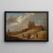 Et landskab med figurer i udkanten af en by - David Teniers den Yngre — indrammet kunstværk på væggen