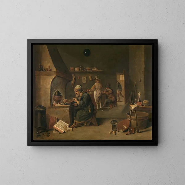 Alchimiste - David Teniers den Yngre — indrammet kunstværk på væggen