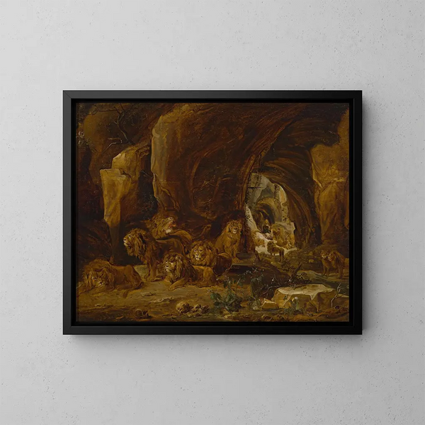 Daniel i løvehulen - David Teniers den Yngre — indrammet kunstværk på væggen