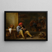 Landbrugsmaleri i en kro, der tænder sin pibe - David Teniers den Yngre — indrammet kunstværk på væggen