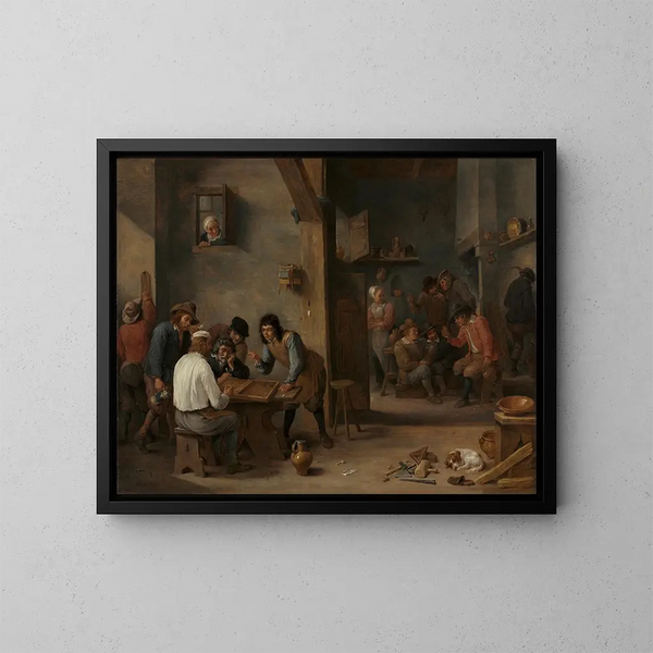 Jeu de backgammon - David Teniers den Yngre — indrammet kunstværk på væggen